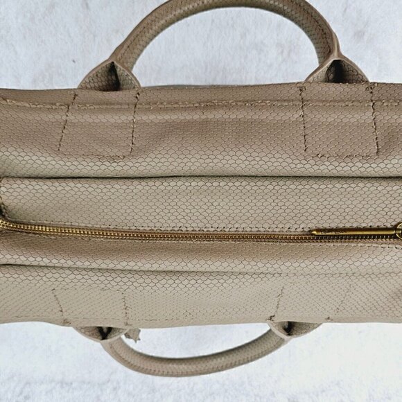 ELLIOTT LUCCA Ecru Textured Top Handle Crossbody Shoulder Bag Removable Strap - Picture 15 of 16